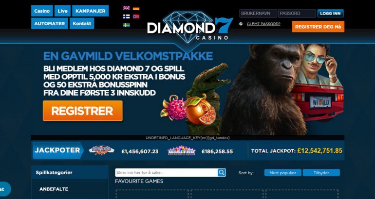 Diamond7casino gratis spinn uten innskudd