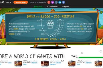 CasinoX 200 gratis spinn & odds bonus free bets