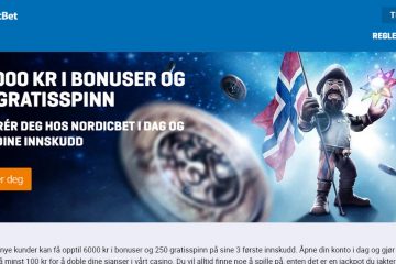 Nordicbet 250 gratisspinn & 6000 kr bonuser