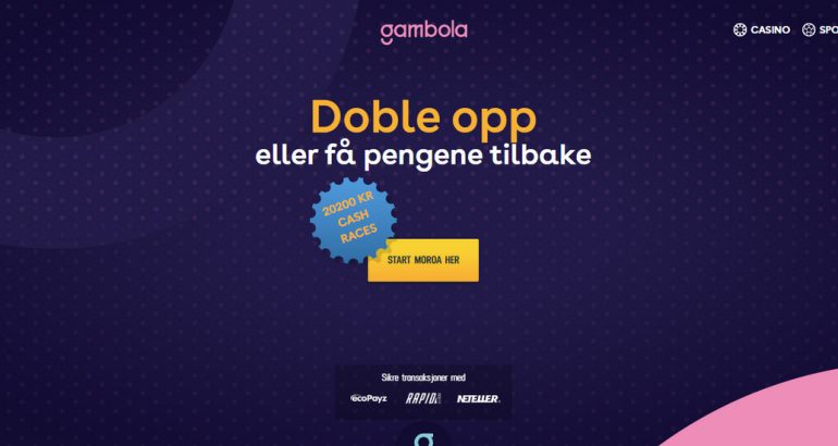 Gambola bonus gratis spinn promotion norge