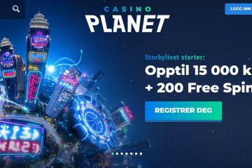 CasinoPlanet 200 gratis spinn & Opptil 15 000 kr