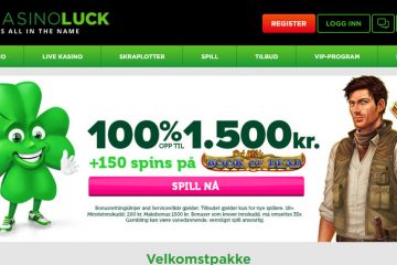 Casinoluck 150 gratis spinn & 1500 KR Velkomstpakke