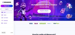 Megarush casino bonus uten innskudd gratis