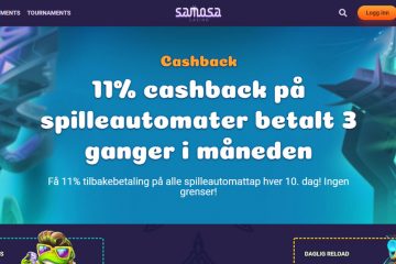 SamosaCasino 11% cashback på spilleautomater betalt 3 ganger