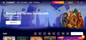 CosmicSlot gratis spinn uten innskudd bonus