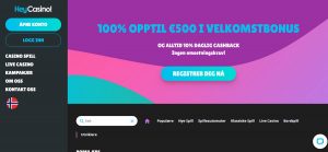 HeyCasino uten innskudd gratisspinn bonus