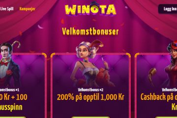Winota 100 Bonusspinn & 500 EUR Velkomstbonus