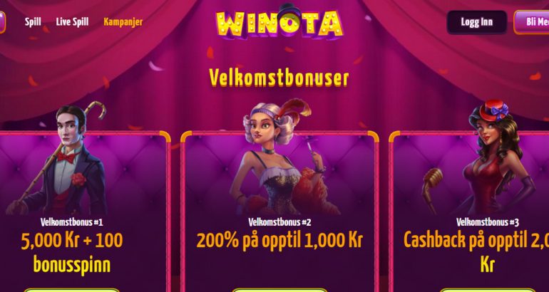 Winota casino gratis spinn uten innskudd