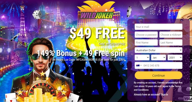 wildjoker australia casino free no deposit code