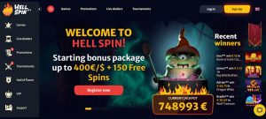 HellSpin no deposit bonus code gratis