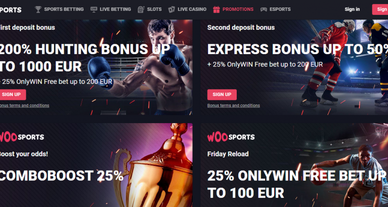 WooSports no deposit bonus code free bet