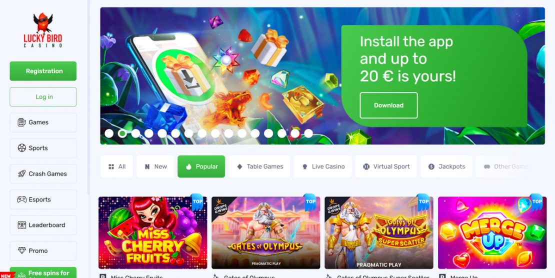Luckybirdcasino Eksklusiv 50 Ingen Innskudd Gratis Spinn